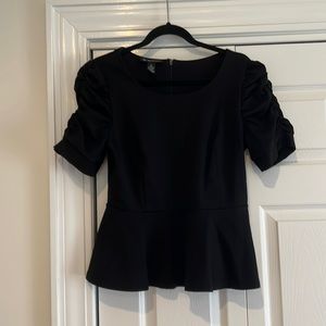 INC International Company peplum blouse, slight puffed sleeves